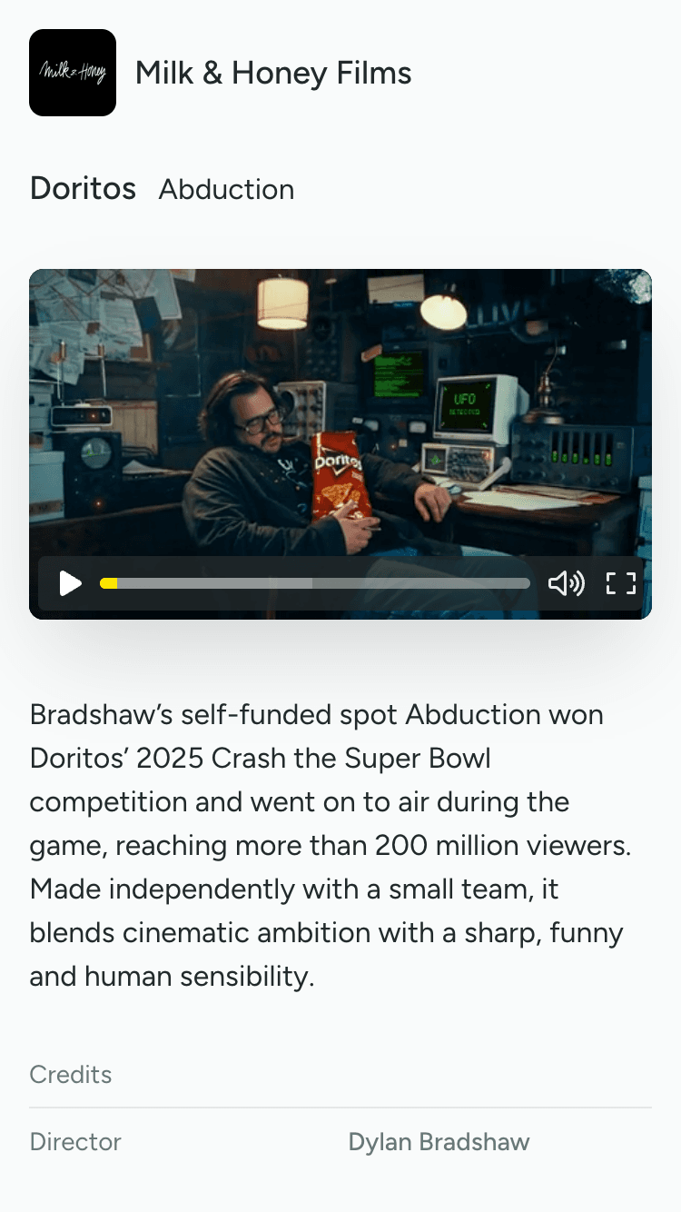 Mobile video page