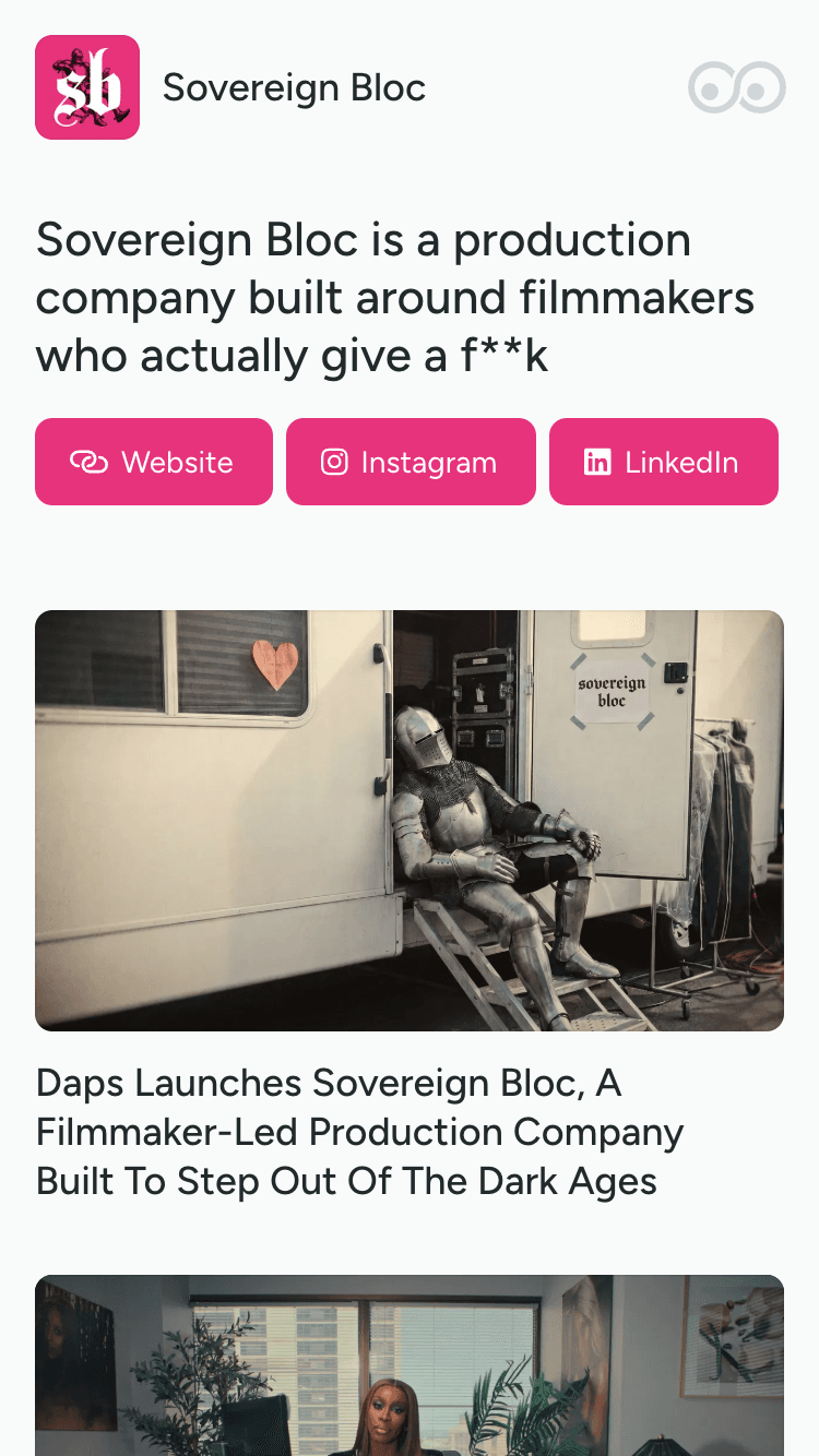 Bio mobile page