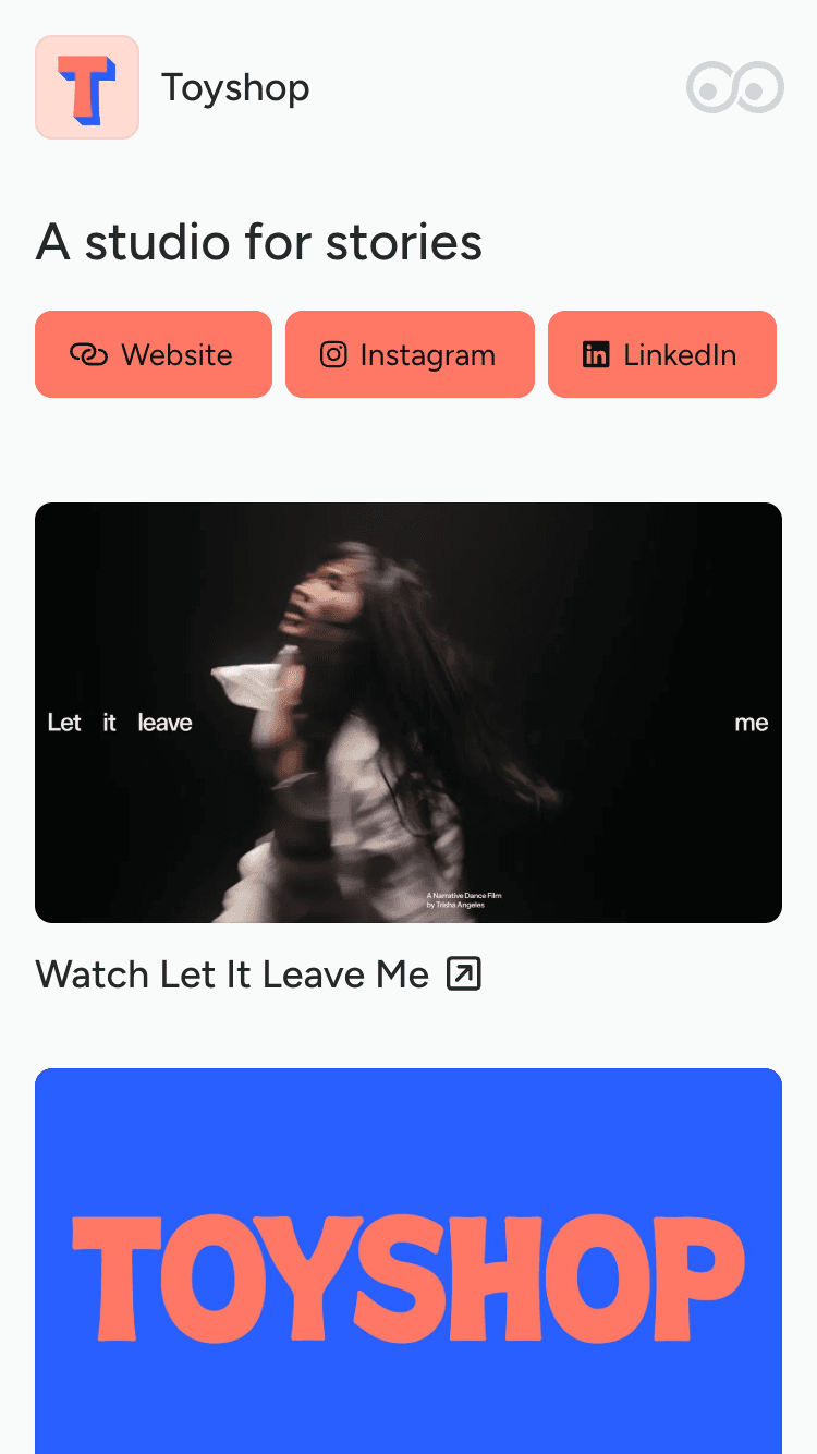 Link in bio page